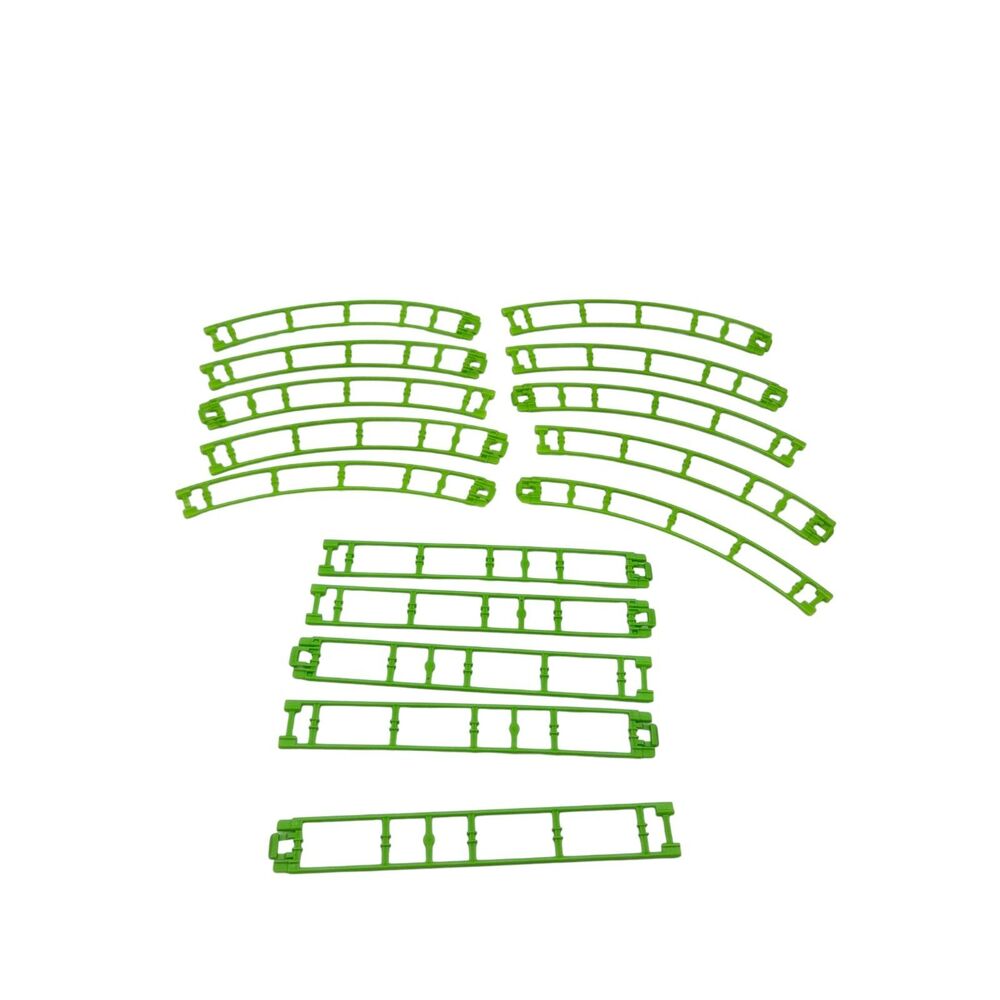 Title: Lot Of 15 Green K'NEX Micro Roller Coaster Track Pieces Curved & Straight